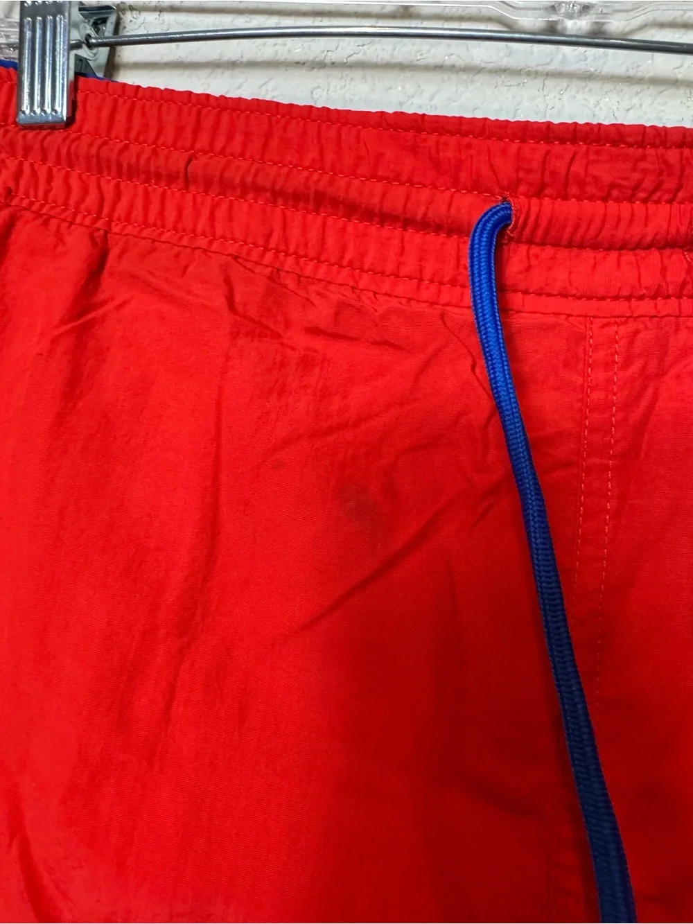Polo by Ralph Lauren Red Men’s Swim Trunks with Blue Drawstring Flaws size L